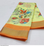 Flowery Beautiful Pure Linen Saree