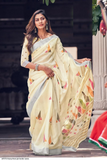 Heavy Linen Jari Border Saree